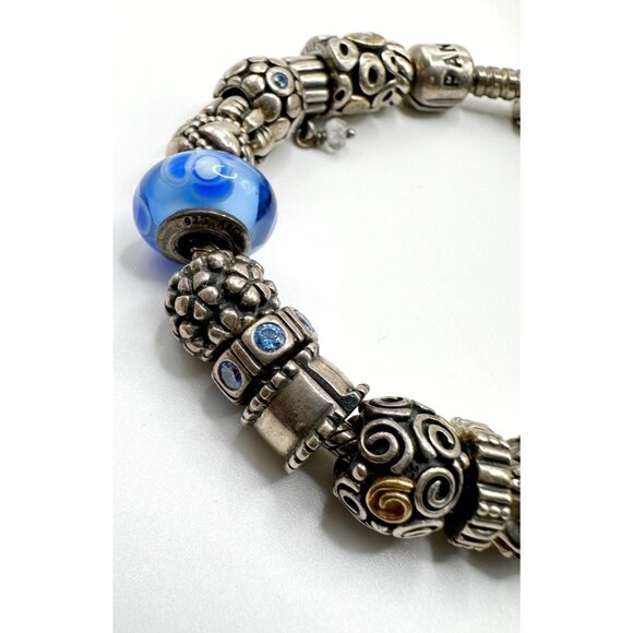 Pandora Charm Bracelet With 25 Charms (Sterling & 14K Accent Beads) - Picture 7 of 14